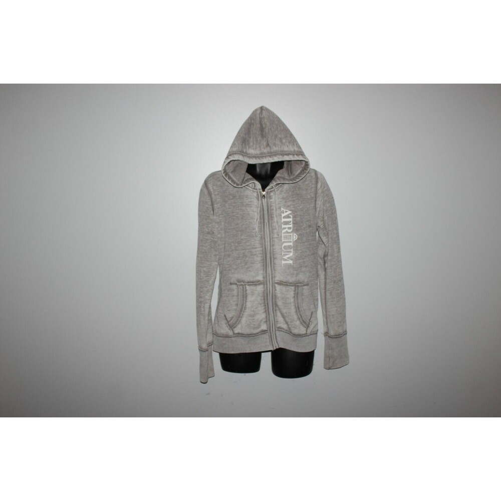 Zen America Womens Gray Atrium Windows Zip Up Jacket Size XL Full Zip Distressed